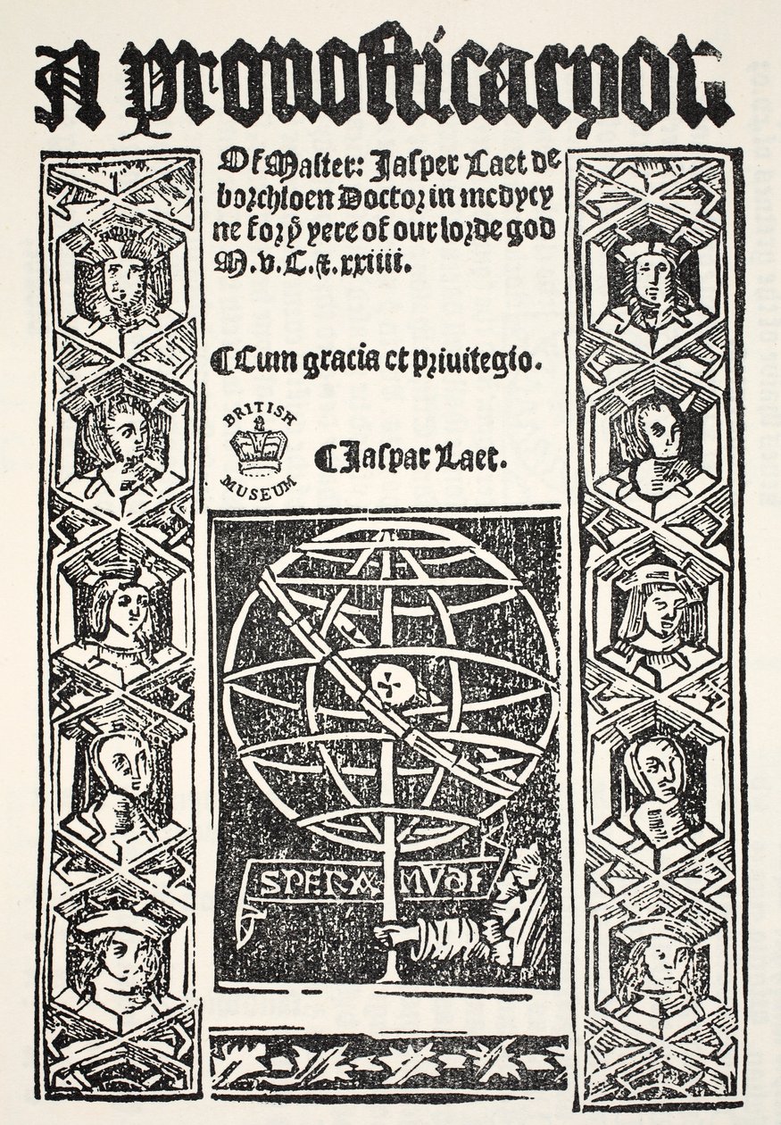 Una prognostica, di Jasper Laet (fl.1485-1532), stampata da R. Bankes, 1524 da English School