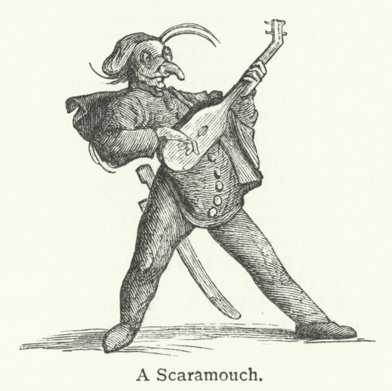 Uno Scaramouch (incisione) da English School