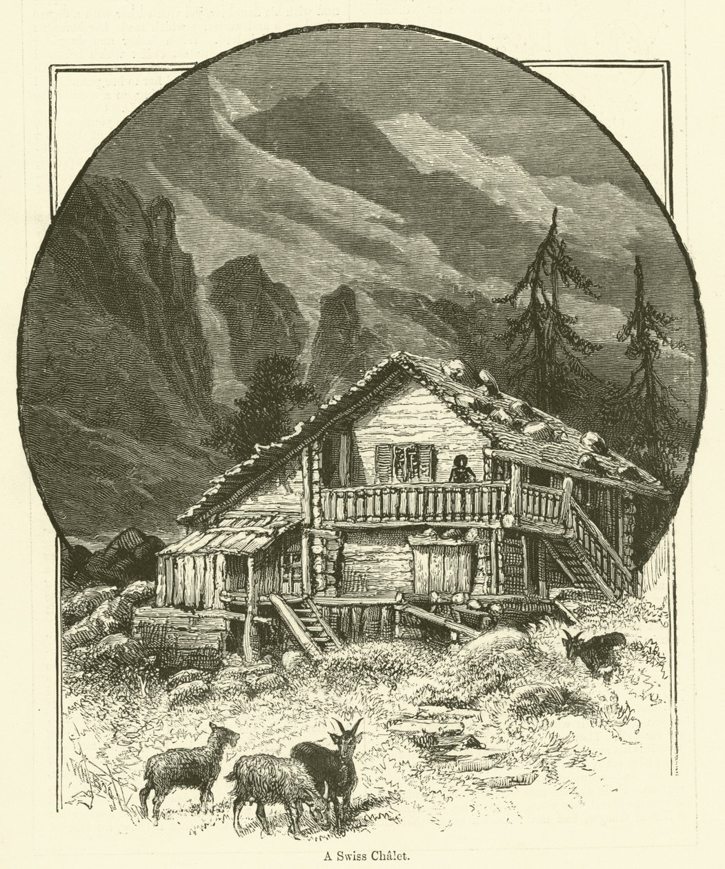 Uno chalet svizzero (incisione) da English School