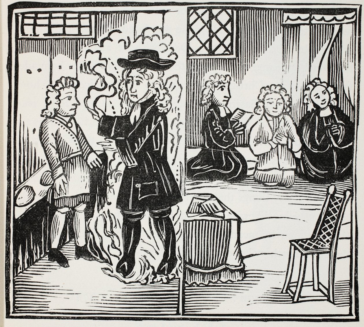 Un Terribile e Opportuno Avvertimento ai Giovani, illustrazione da Chap-books of the Eighteenth Century di John Ashton, pub. 1882 da English School
