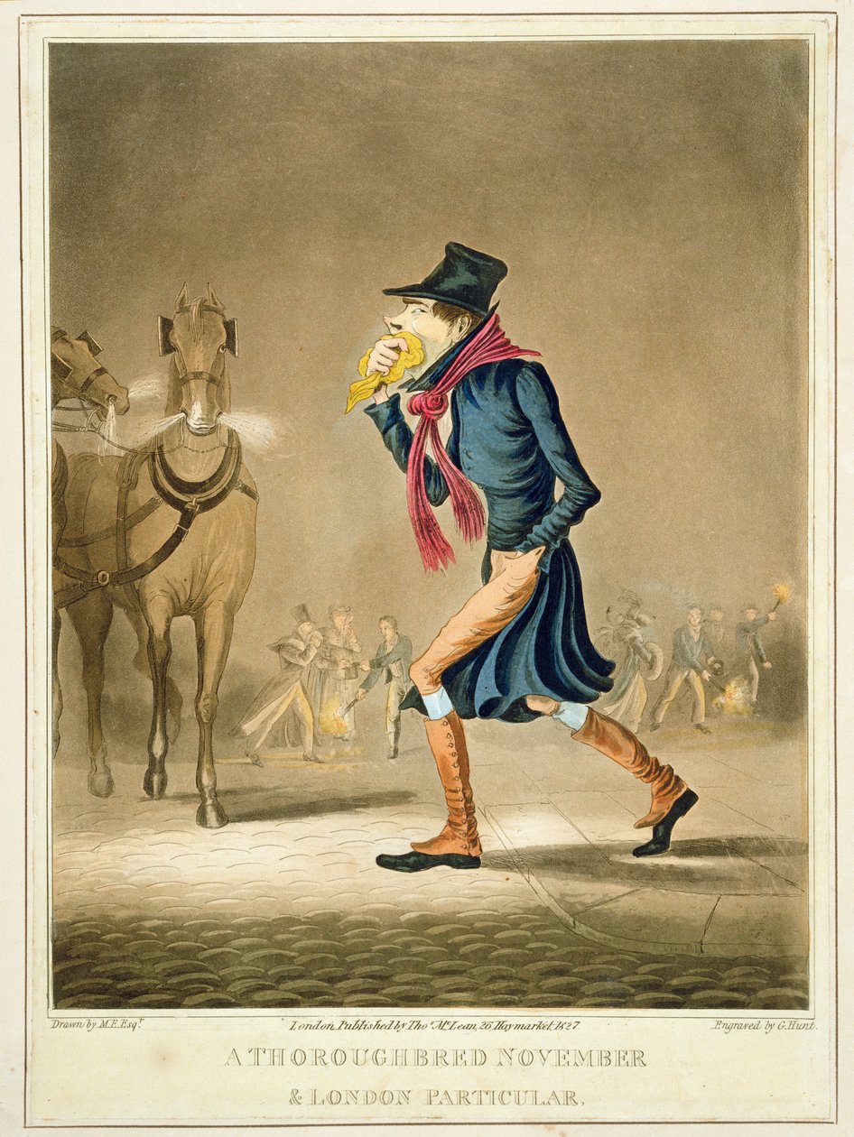 Un purosangue novembre e Londra particolare, inciso da George Hunt, pubblicato da Thomas McLean, Londra, 1827 da English School