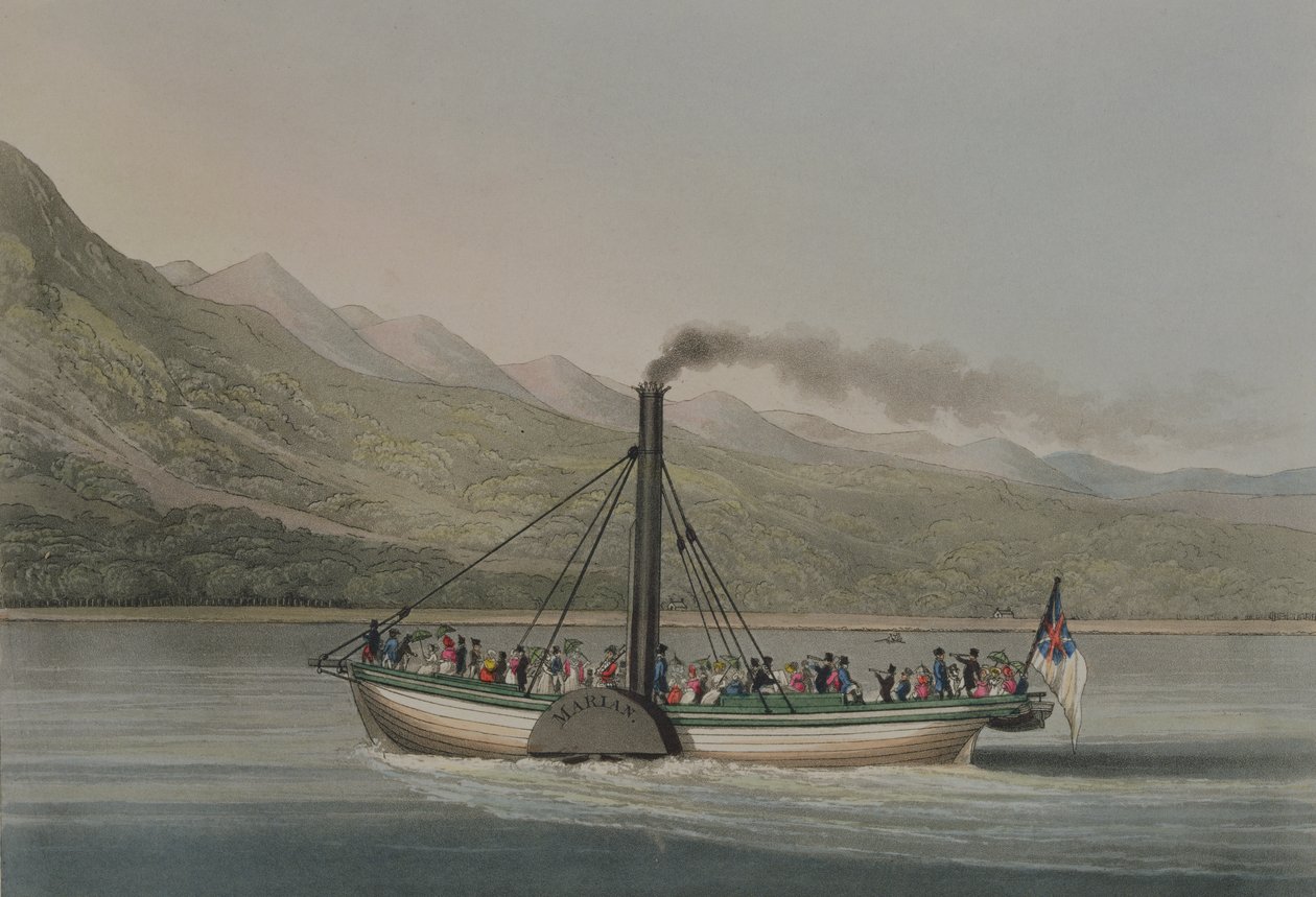 Un viaggio su Loch Lomond, inciso da G. Hunt, c.1830s da English School