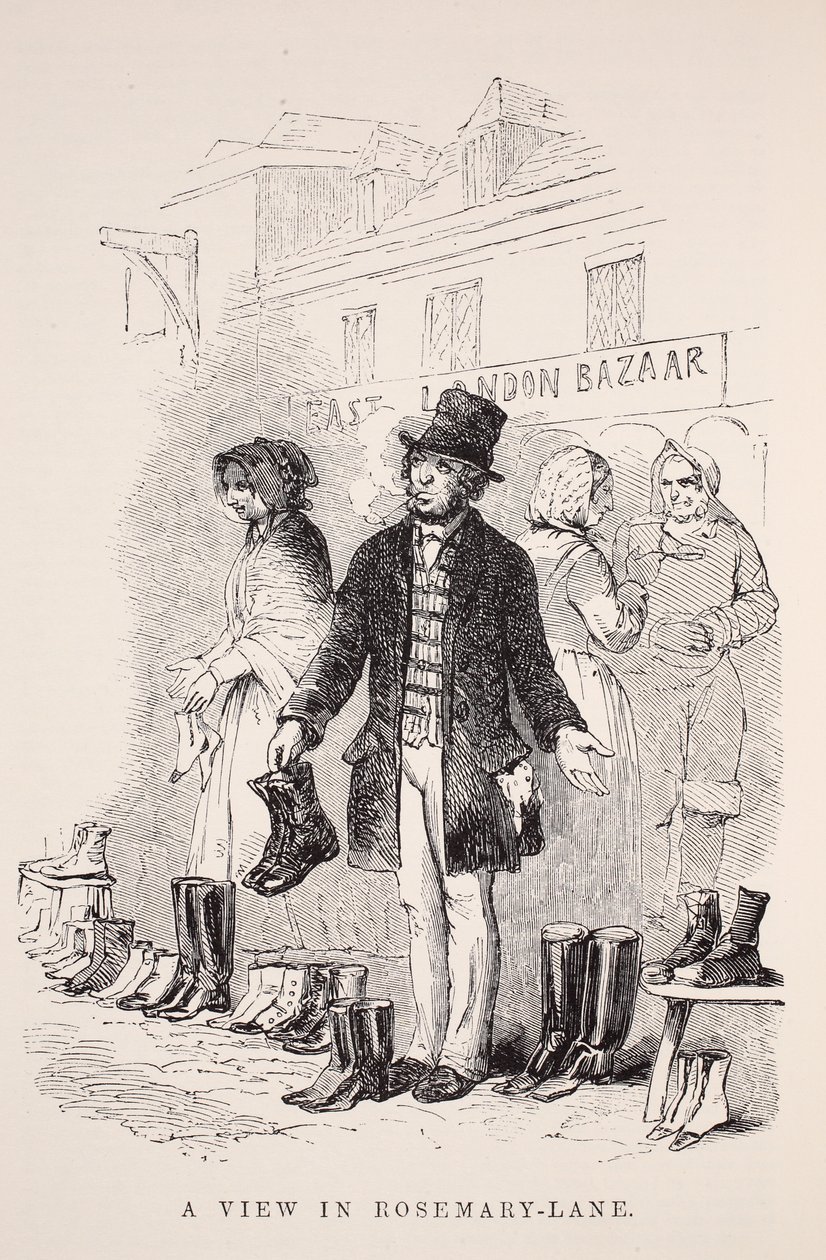 Una vista in Rosemary-Lane, illustrazione da London Labour and London Poor di Henry Mayhew, pub. 1862 da English School