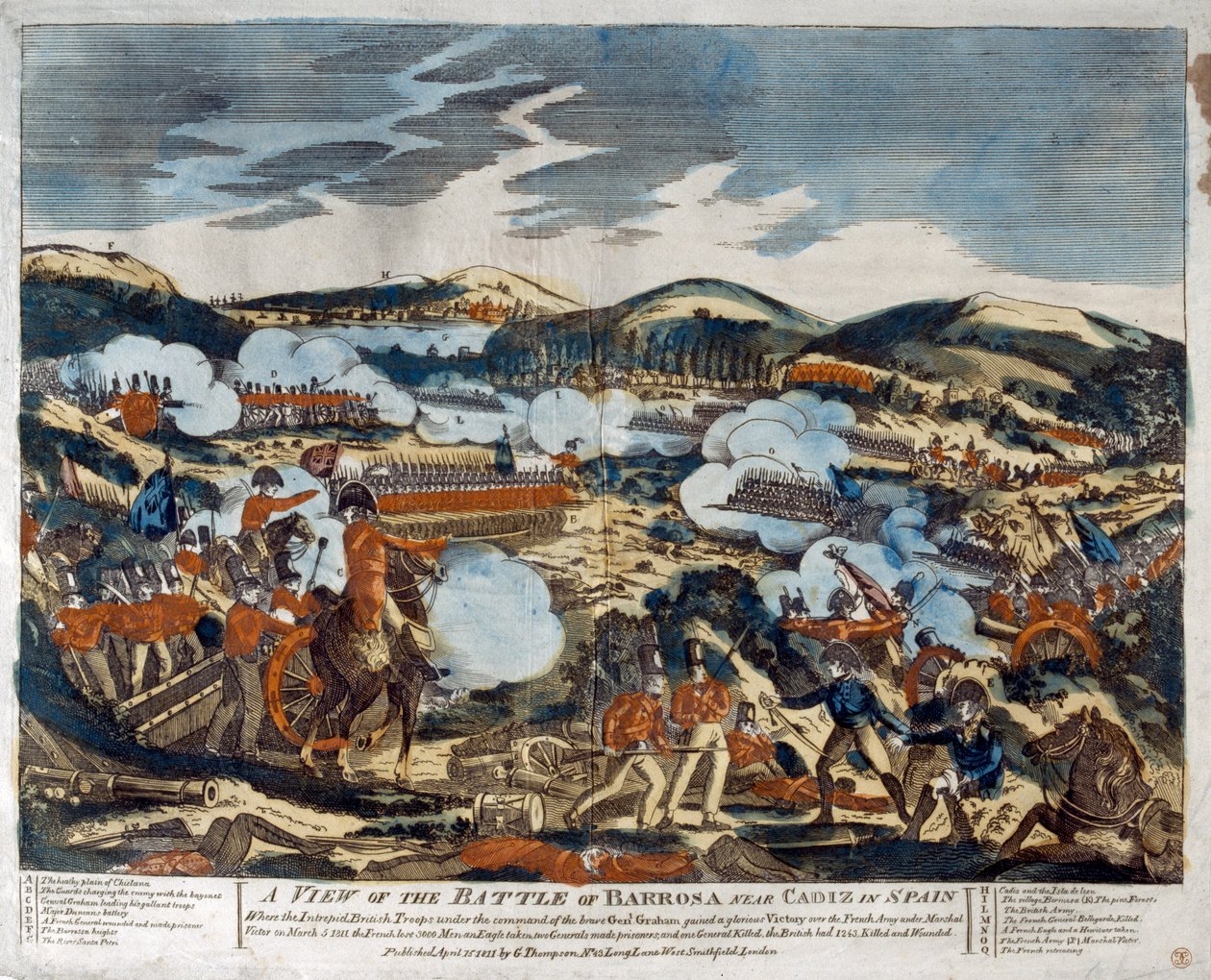 Una vista della Battaglia di Barossa, 1811 da English School