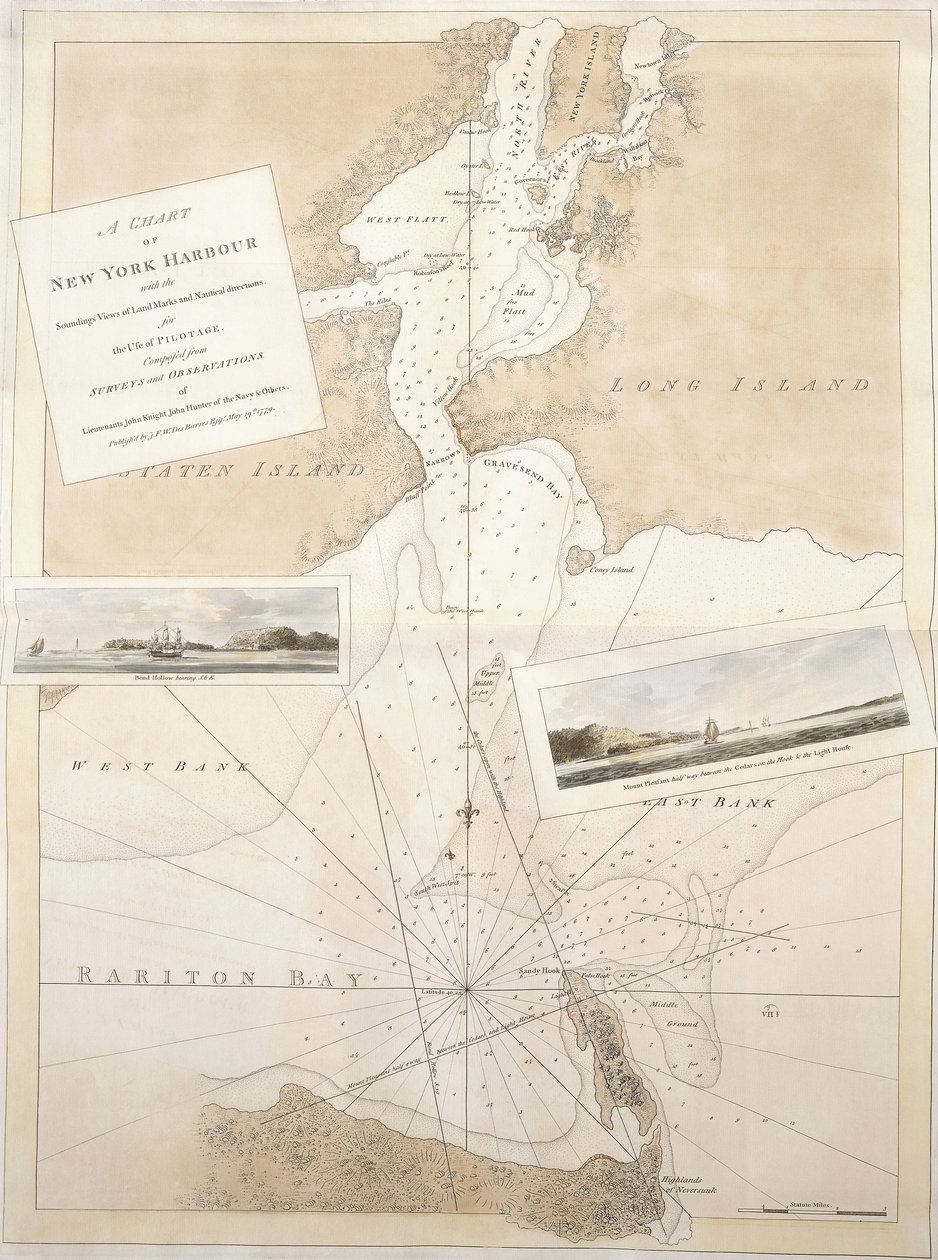 Una carta del porto di New York, 1774-1779 da English School