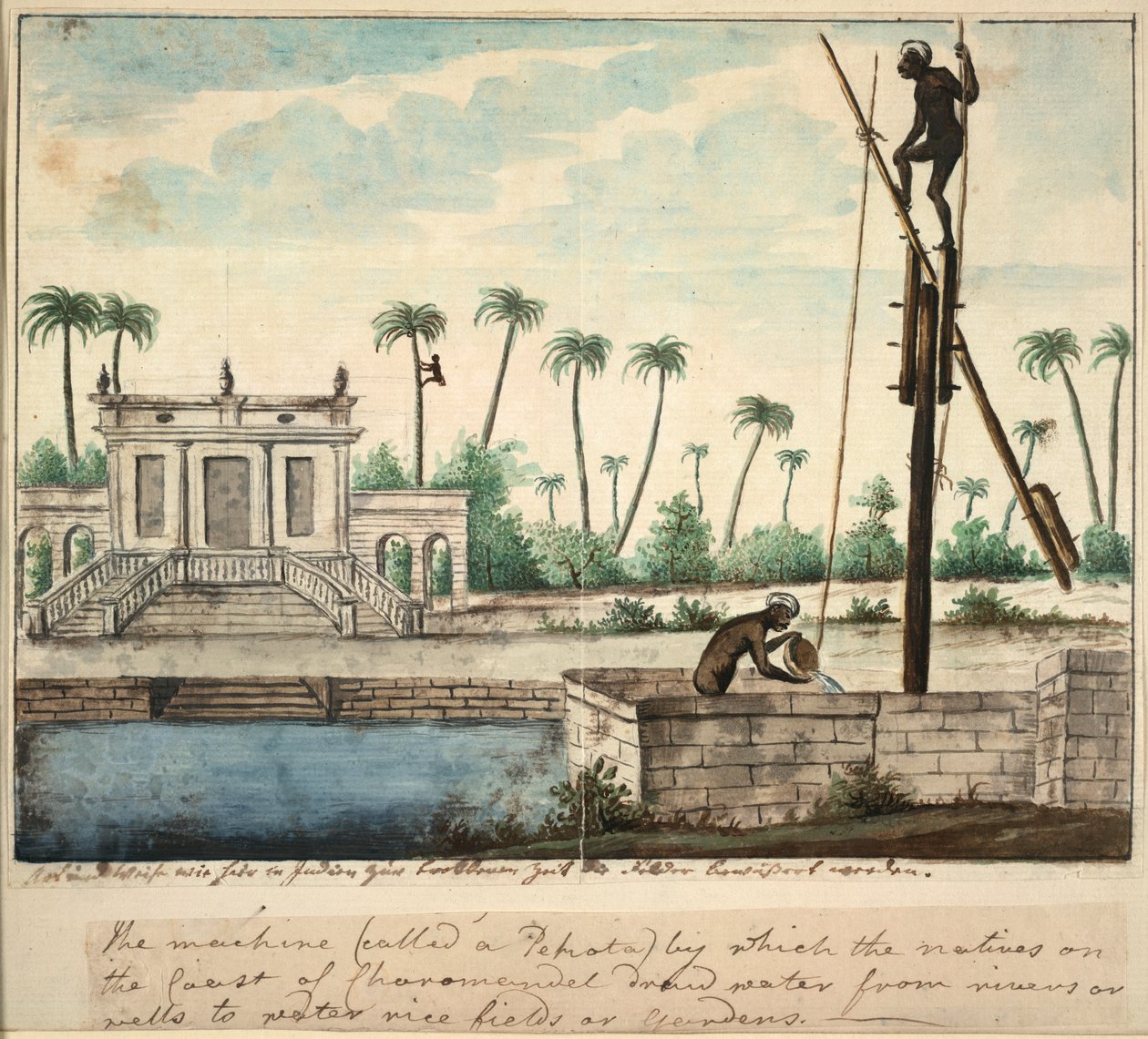 Un giardino coloniale che mostra l