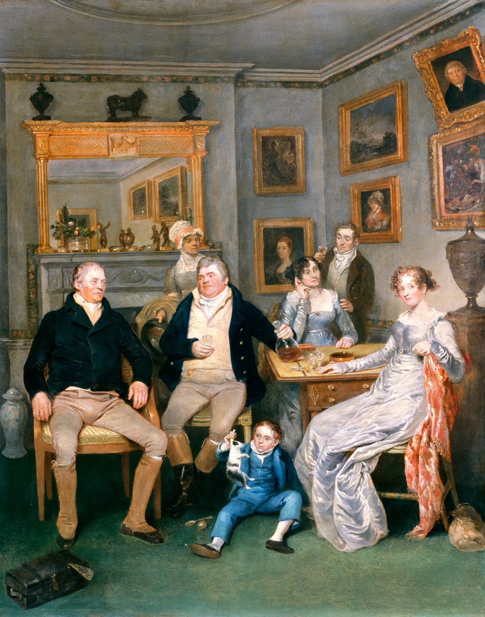 Scena familiare in un interno domestico, c.1815-20 da English School