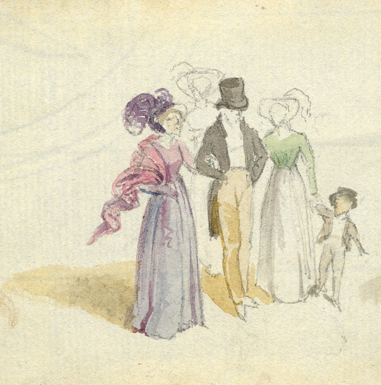 Una famiglia che passeggia, c.1825 da English School
