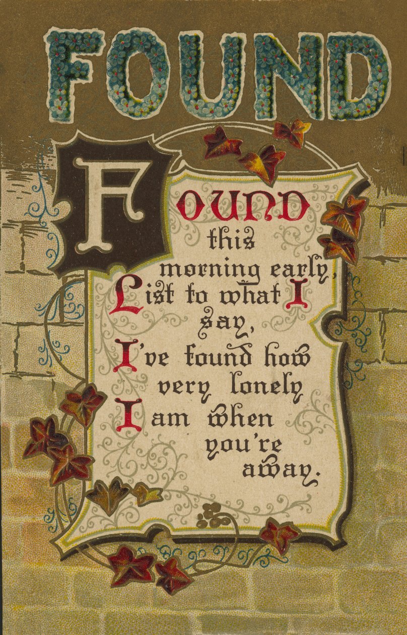 Un messaggio di auguri per un amico o una persona cara (litografia a colori) da English School