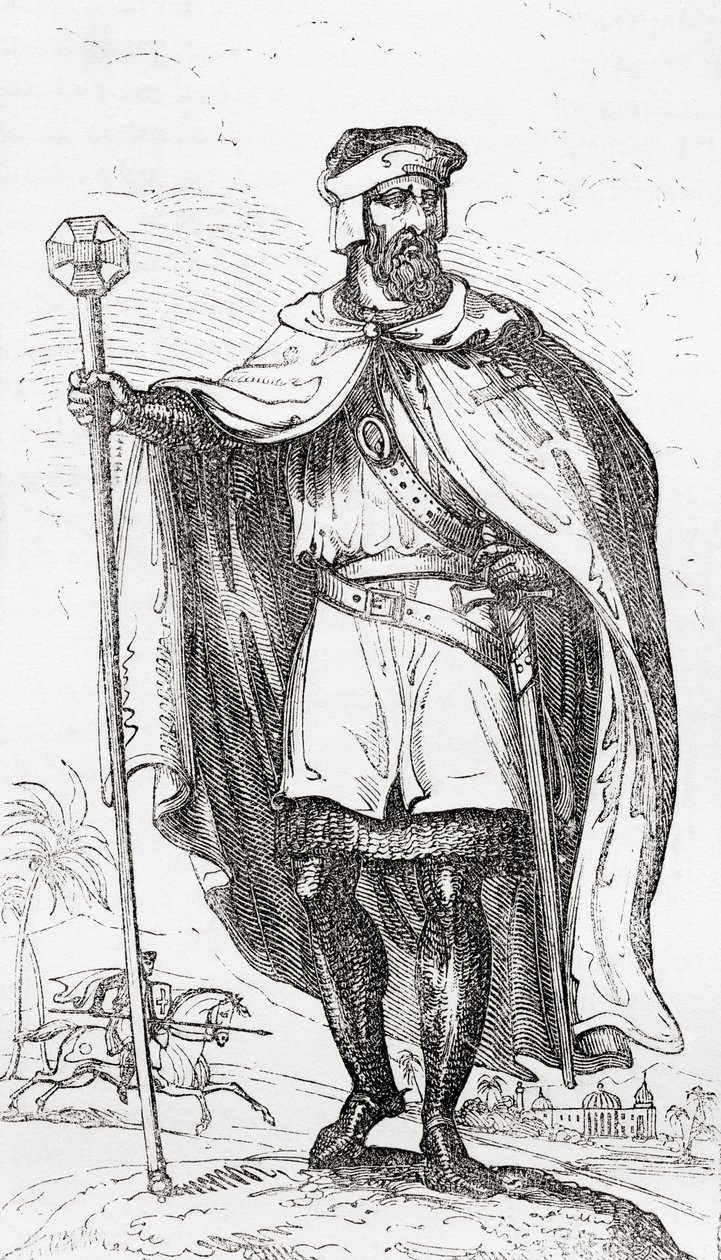 Un cavaliere templare, da Old England: A Pictorial Museum, pub. 1847 da English School