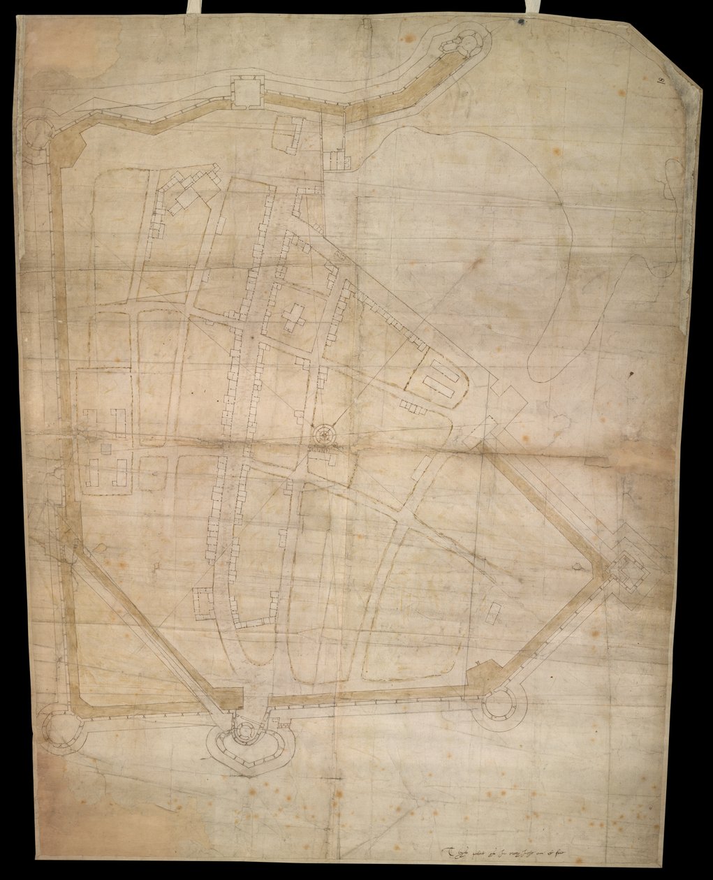 Pianta delle fortificazioni della città di Portsmouth, 1545-1546 ca. da English School