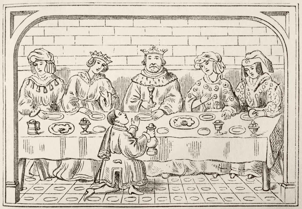 Un banchetto reale, da The National and Domestic History of England di William Hickman Smith Aubrey (1858-1916) pubblicato a Londra, c.1890 da English School