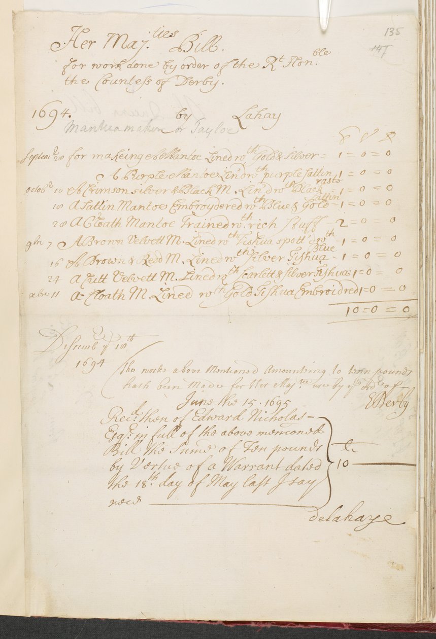 Un documento reale, Add MS 5751 A, f.135 da English School