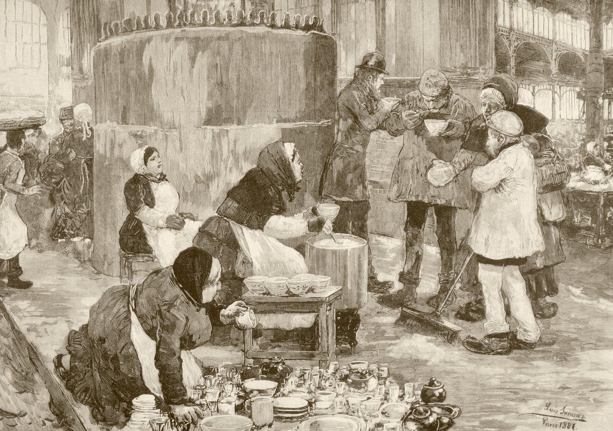 Una mensa dei poveri a Parigi nel 1800 da English School
