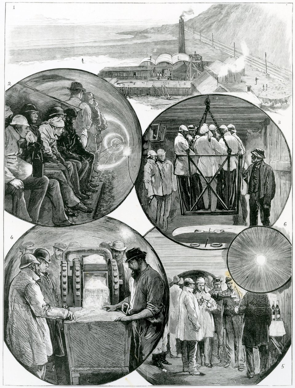 Visita al Tunnel della Manica, illustrazione da The Graphic, 4 marzo 1882 da English School