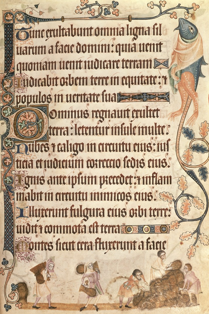 Impilare covoni di grano, dal Salterio di Luttrell, iniziato prima del 1340 per Sir Geoffrey Luttrell da English School