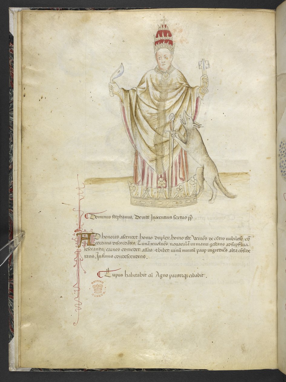 Joachimi Abbatis de Curatio, et Anselmi, Episcopi Marsicani, Vaticinia xxx de Pontificibus Romanis; da Nicolao III. ad Innocentium VIII, c.1500 da English School