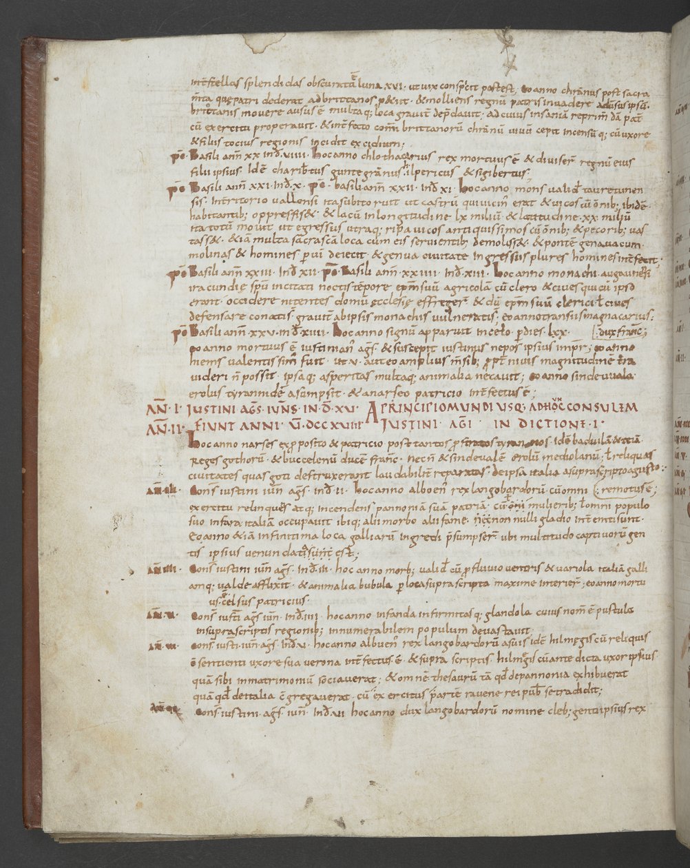Eusebio di Cesarea, Cronicon, con aggiunte di San Girolamo, Prospero di Aquitania, Mario di Avenches e un autore anonimo da English School
