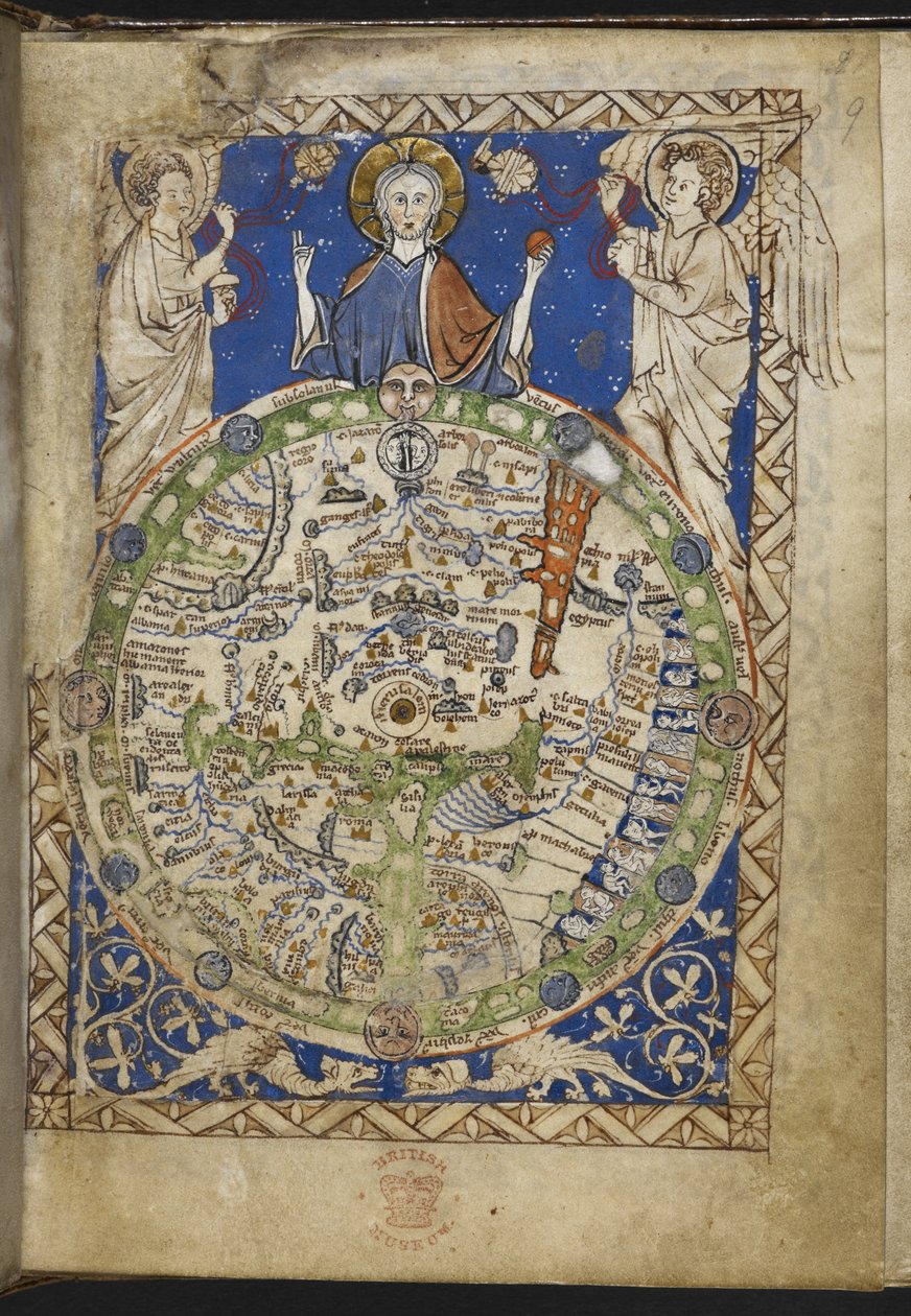 Salterio, con inni e preghiere aggiuntive e una mappa del mondo medievale (