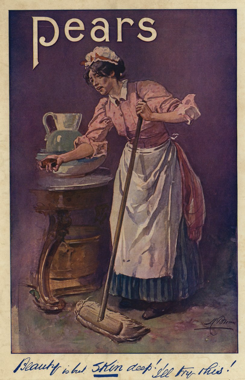 Pubblicità, Sapone alle pere (litografia a colori) da English School