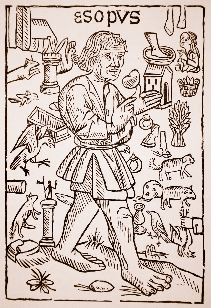Esopo, frontespizio delle Favole di Esopo di William Caxton da English School