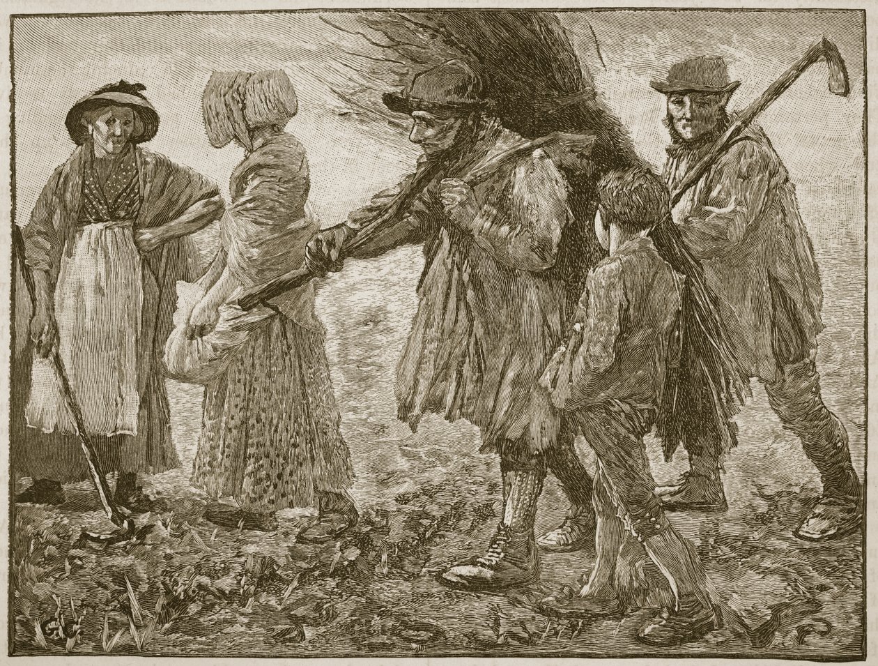 Lavoratori agricoli al tempo del Primo Parlamento della Riforma, illustrazione da Cassells Illustrated History of England da English School