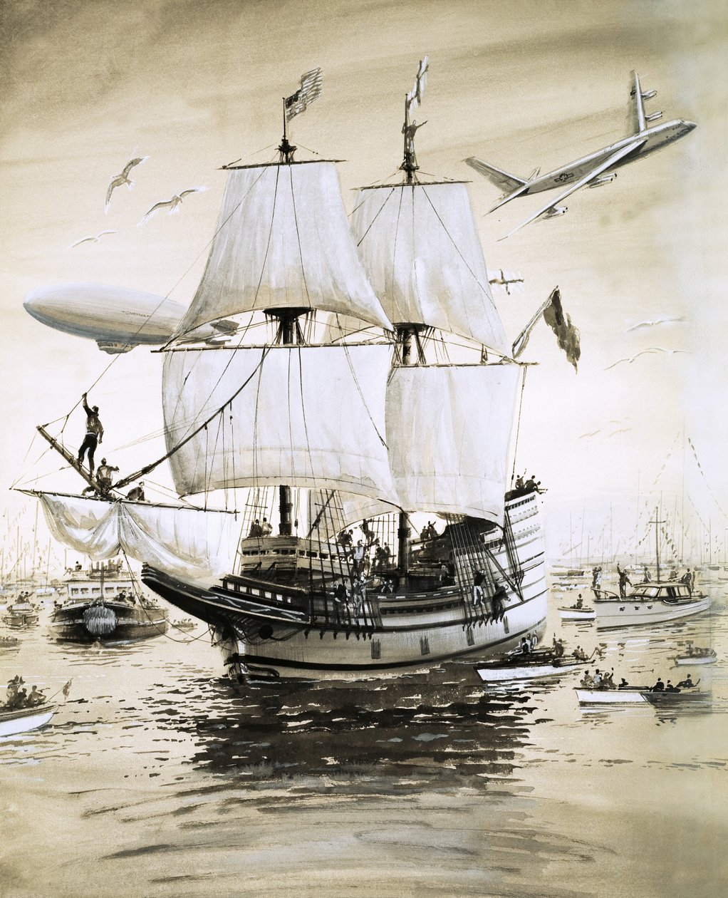 Alan Villiers ricrea la Mayflower dei Padri Pellegrini e naviga attraverso l