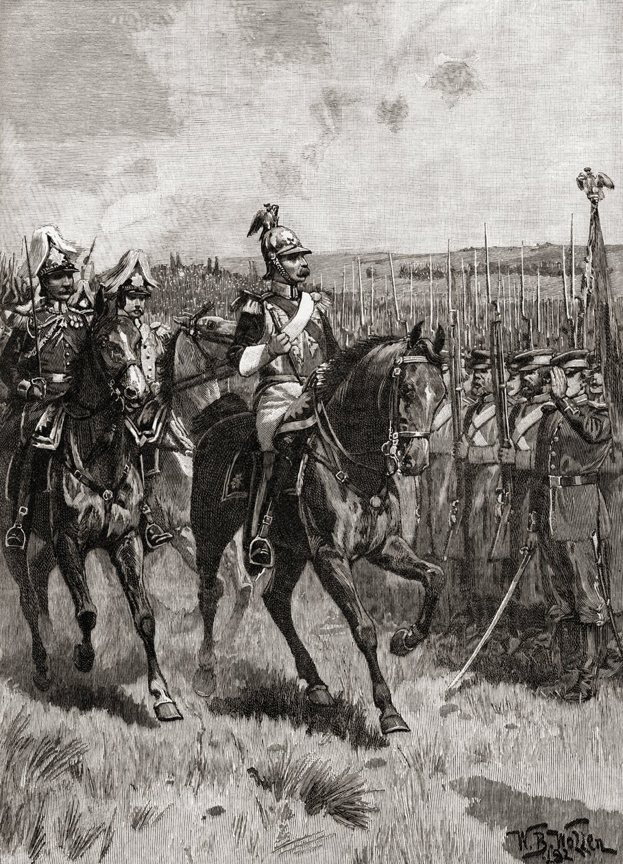 Alessandro II di Russia che rivede il suo esercito a Sebastopoli durante la Guerra di Crimea da English School