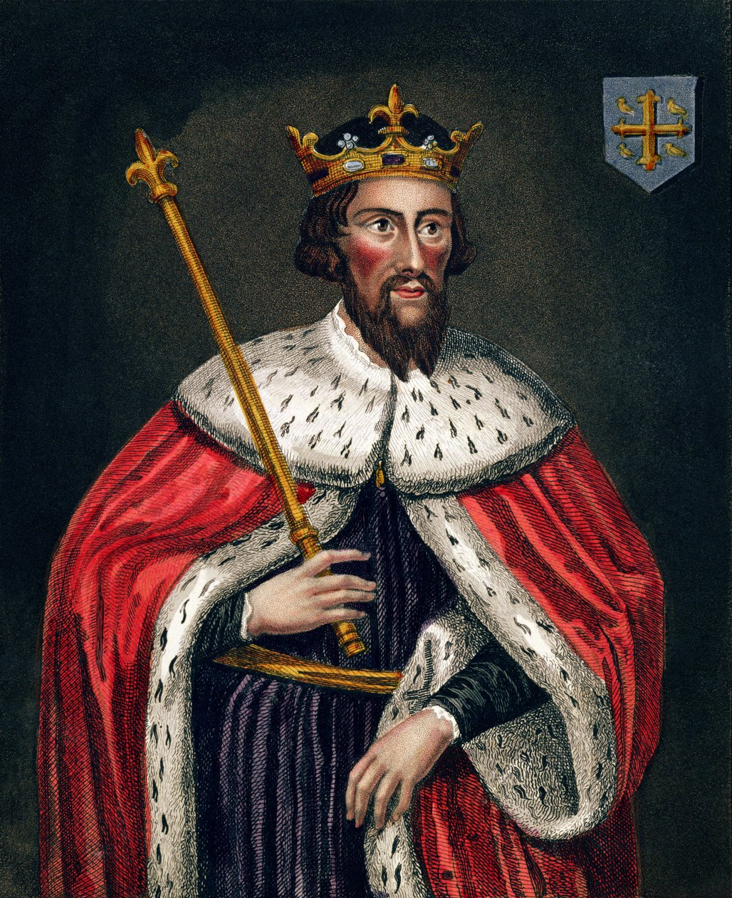 Alfredo il Grande (849-99), dopo un dipinto nella Bodleian Gallery da English School