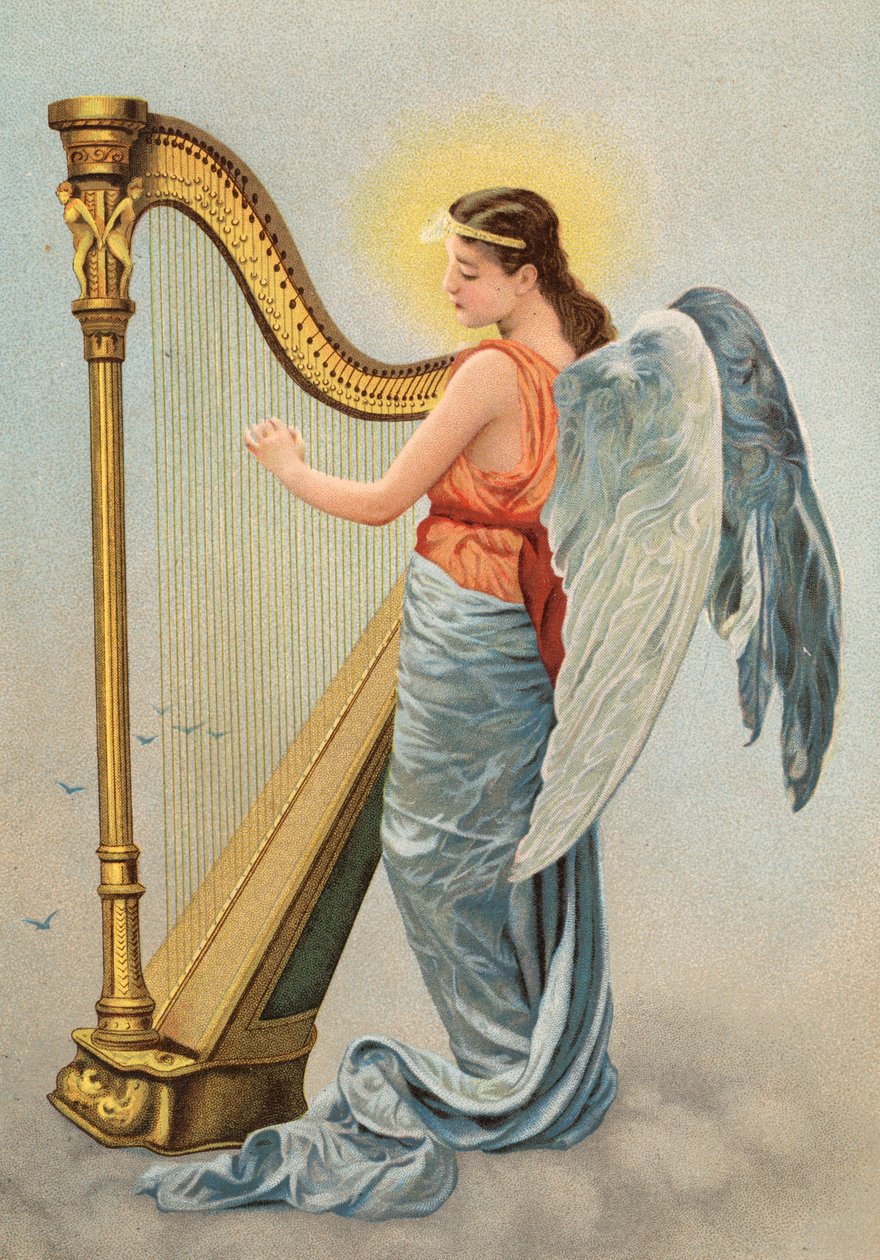 Immagine allegorica della Musica, con un angelo che suona l
