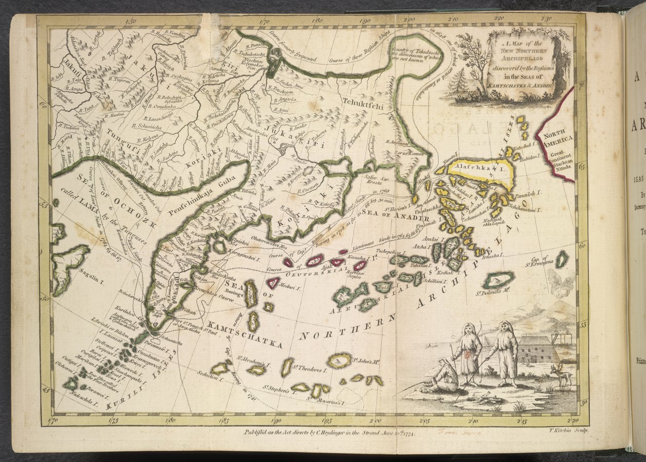 Un resoconto del nuovo Arcipelago Settentrionale recentemente scoperto dai russi nei mari di Kamtschatka e Anadir, di Jacob von Staehlin Storcksburg da English School
