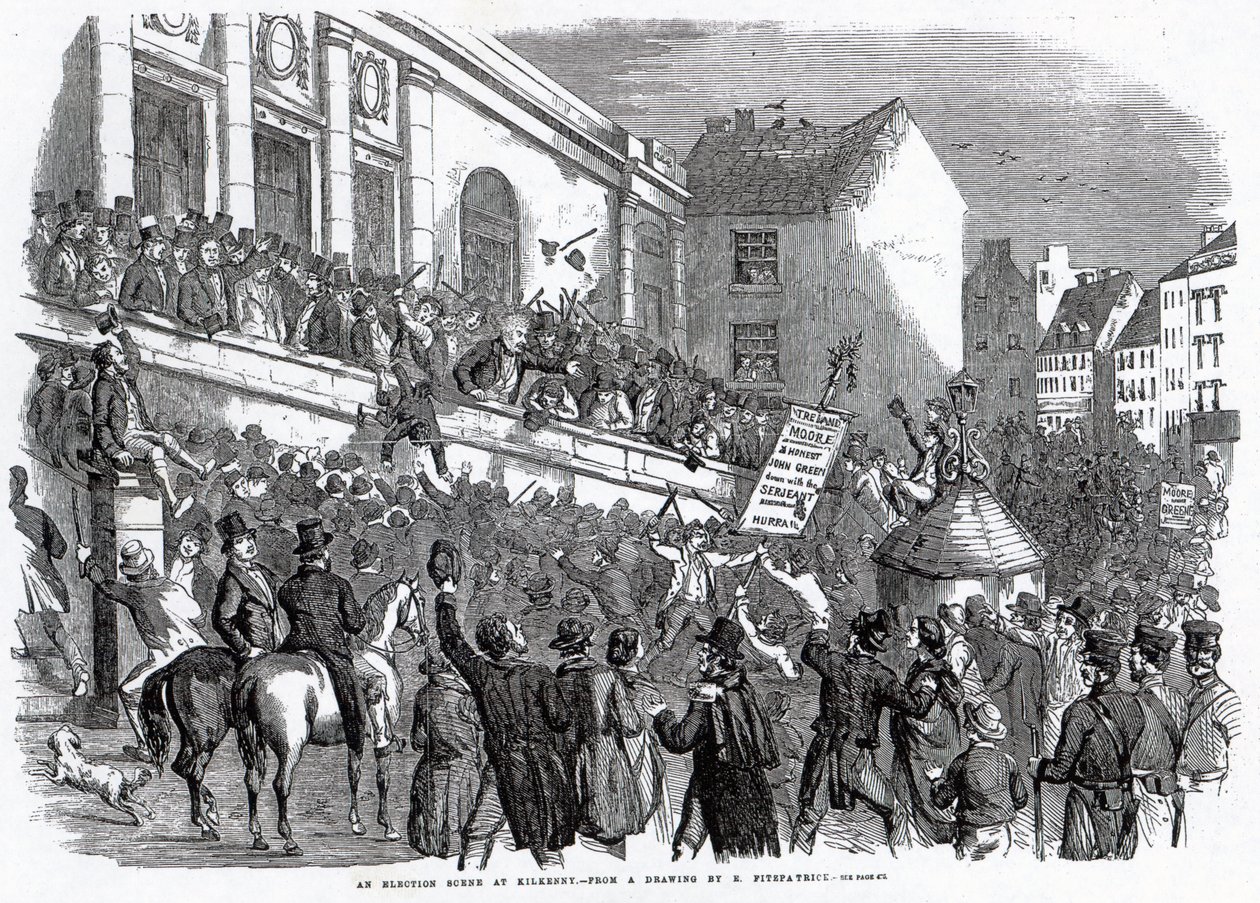 Scena elettorale a Kilkenny, illustrazione da 