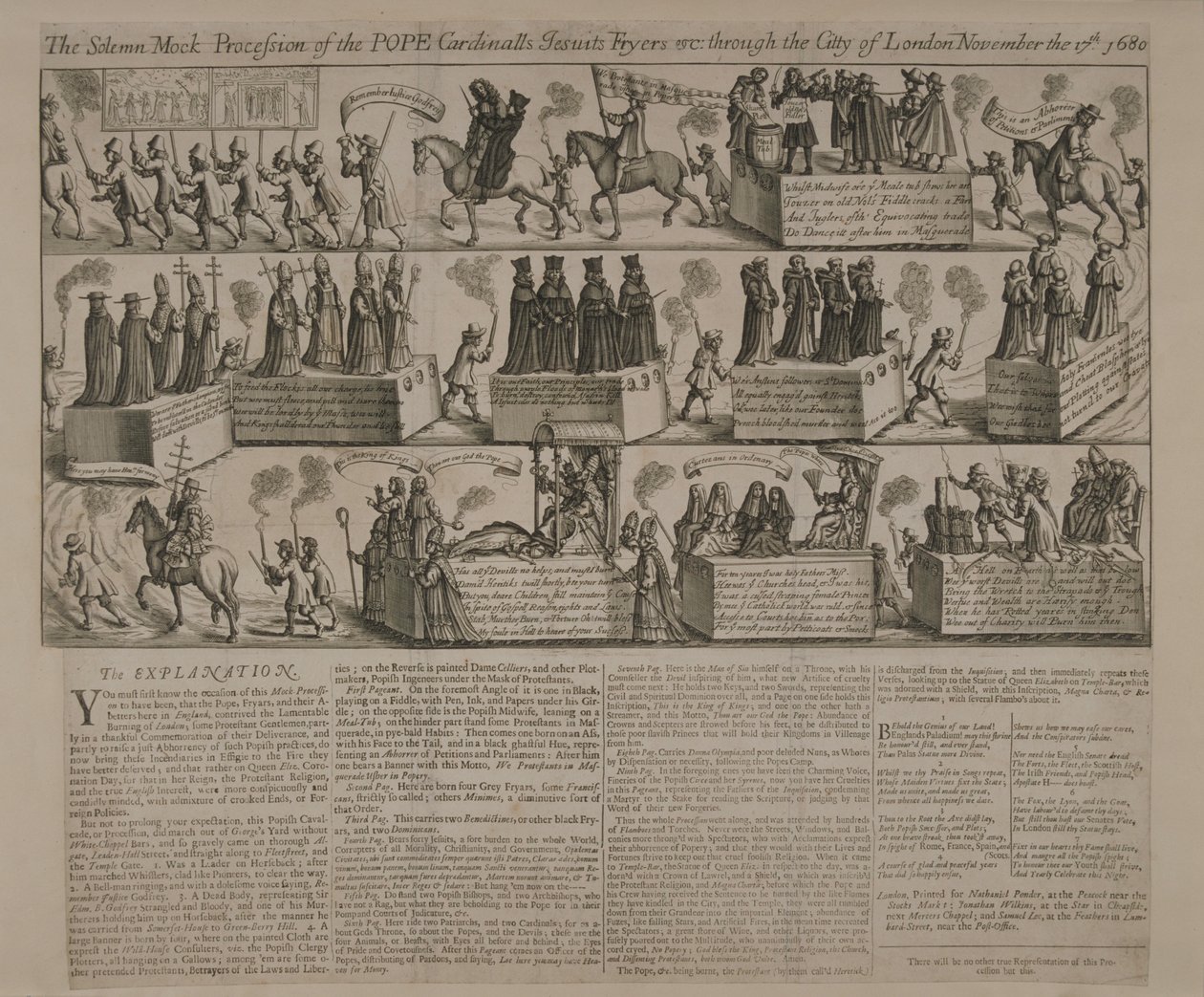 Una processione anti-cattolica, 1680 da English School