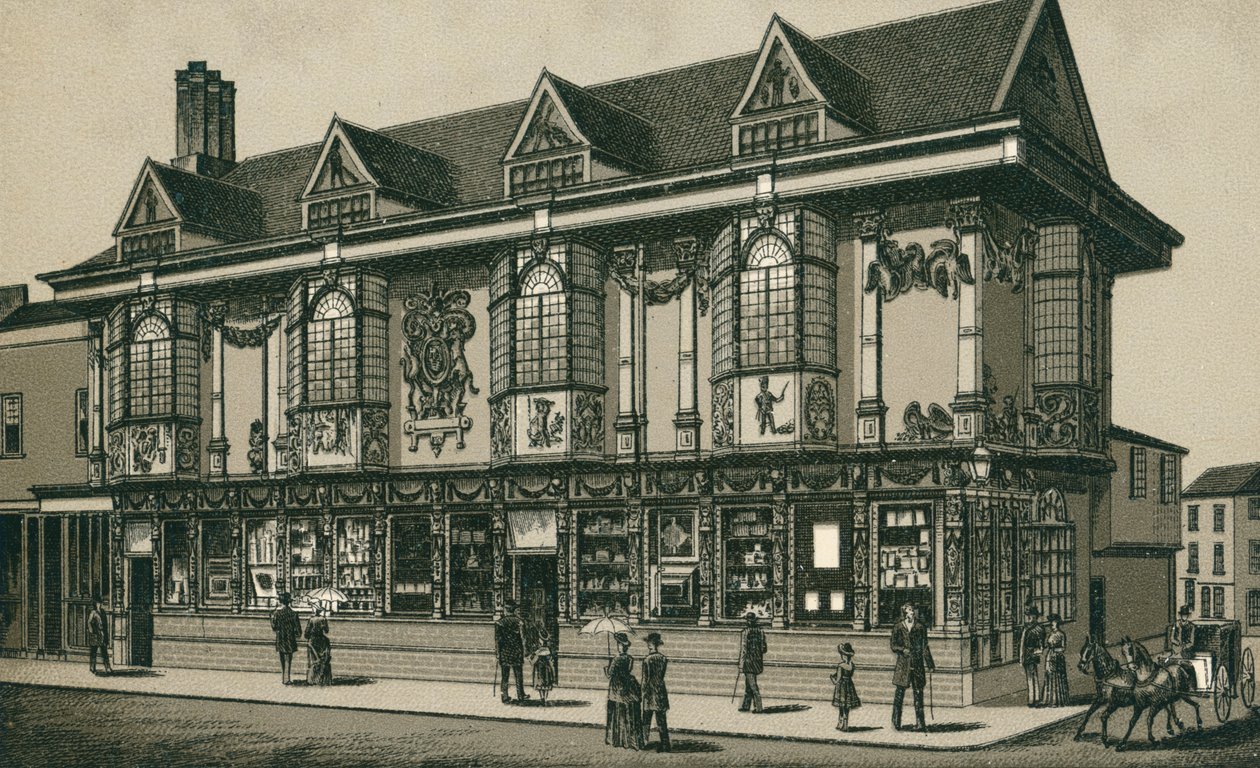 Antica casa, Ipswich (litografia) da English School