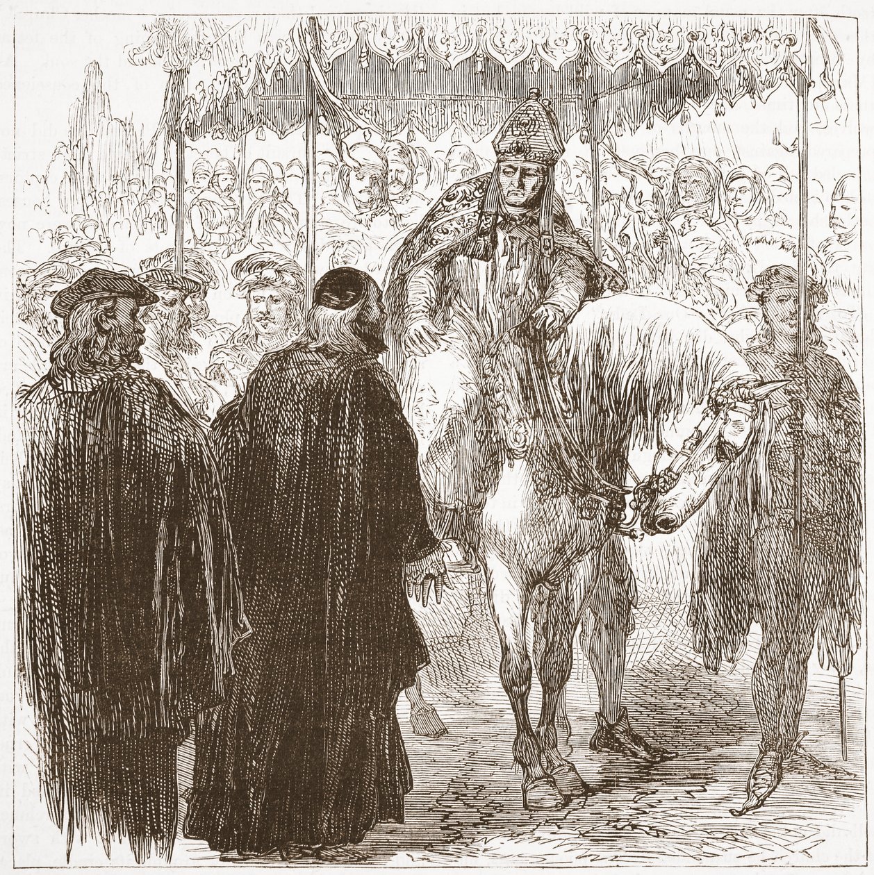 Arcivescovo Arundel a Oxford, illustrazione da La storia del protestantesimo di James Aitken Wylie (1808-1890), pub. 1878 da English School