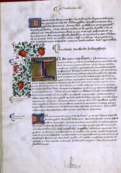 Pagina di Testo con Iniziale Illuminata 