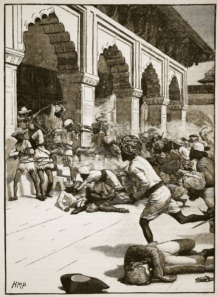 Arresto del Rajah di Benares, illustrazione da Cassells Illustrated History of England da English School