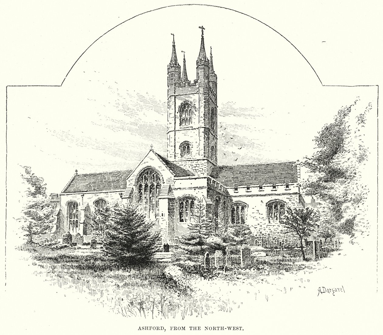 Ashford, da nord-ovest (incisione) da English School