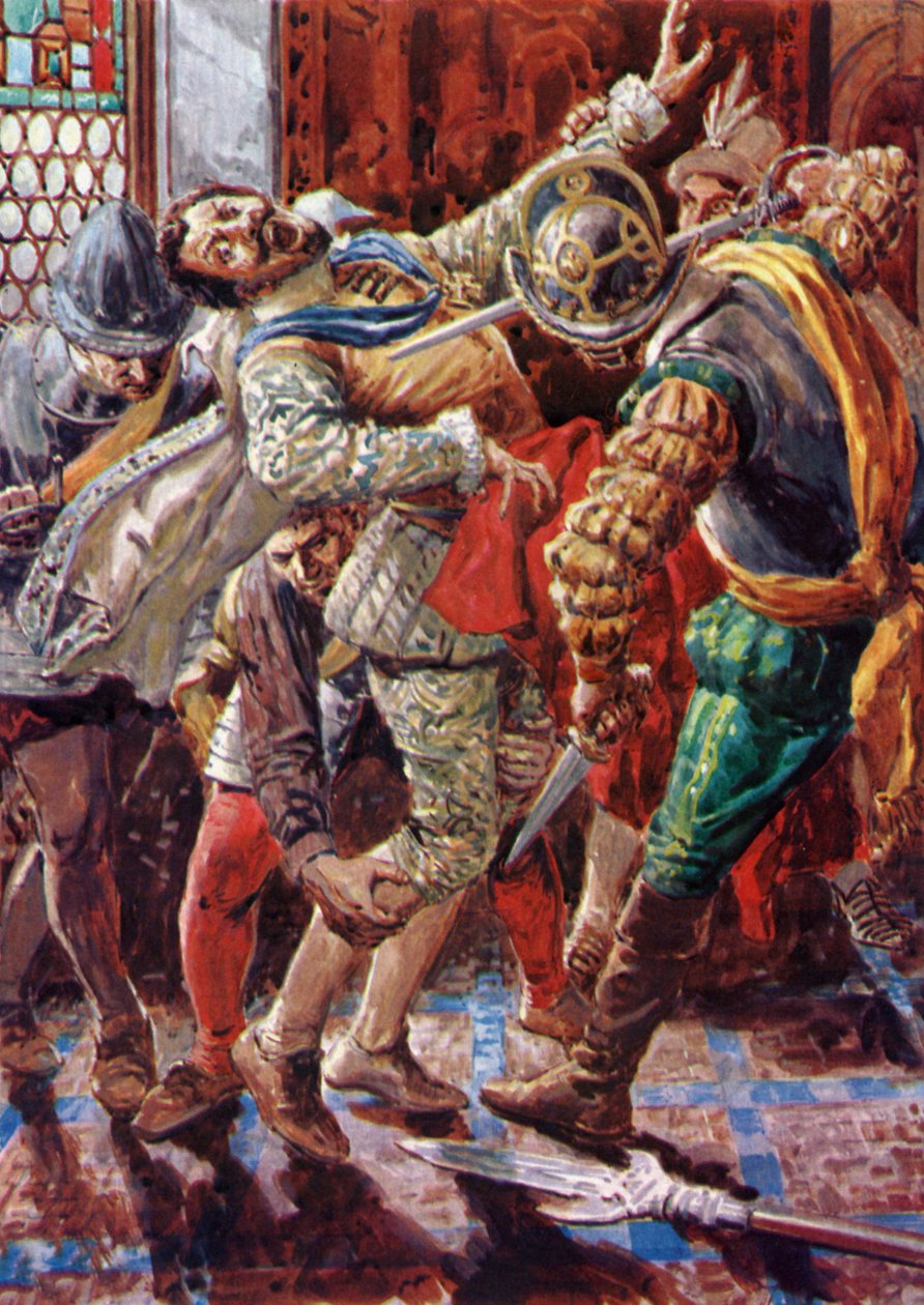 Assassinio di Enrico I, duca di Guisa, da parte della guardia del corpo del re Enrico III da English School