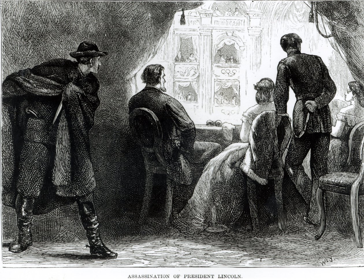 Assassinio del Presidente Lincoln, 14 aprile 1865 da English School