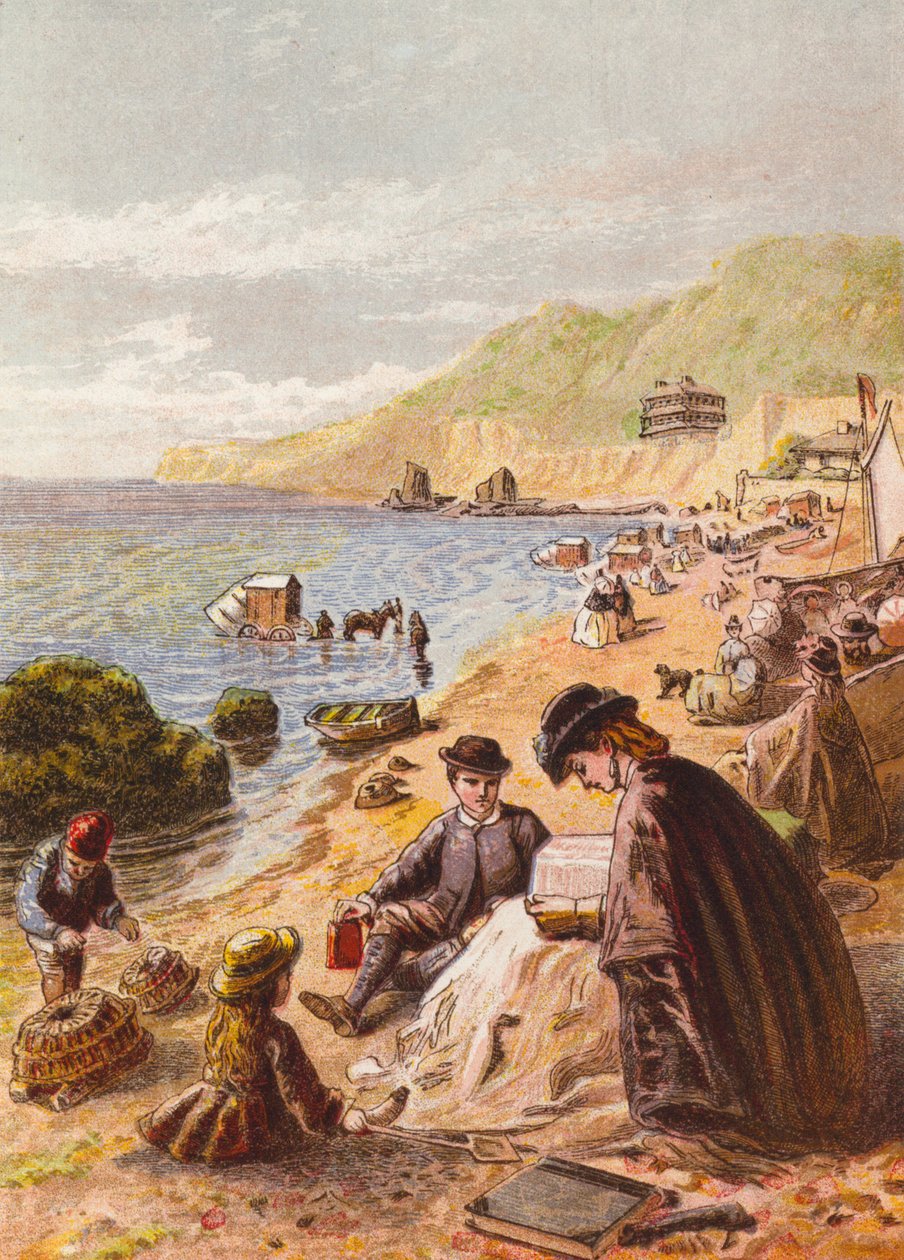 In spiaggia (litografia a colori) da English School