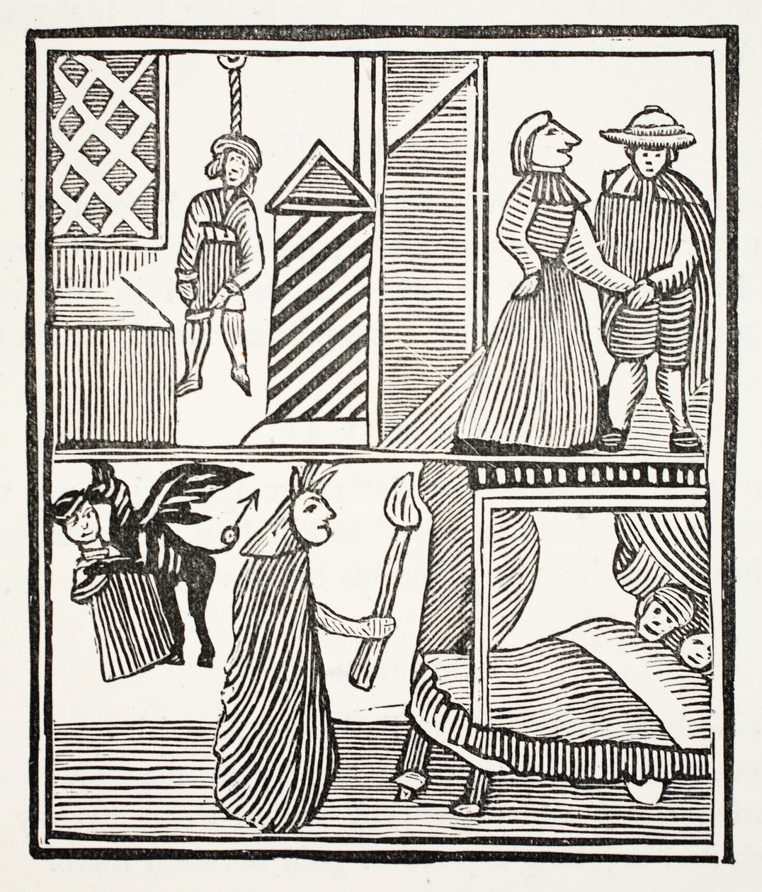 La Tragedia di Bateman, illustrazione da Chap-books of the Eighteenth Century di John Ashton, pub. 1882 da English School
