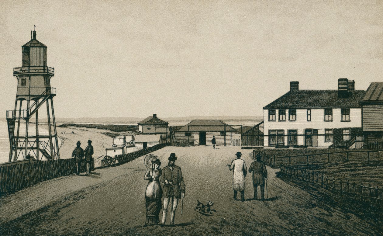 Bagno e sabbia, Dovercourt (litografia) da English School