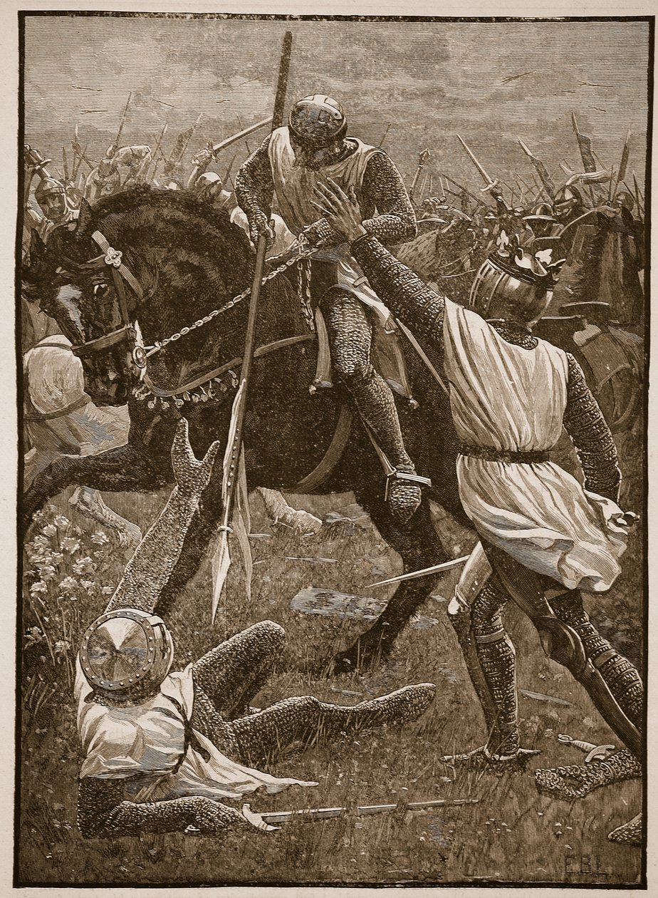 Battaglia di Evesham: re Enrico in pericolo, illustrazione da Cassells Illustrated History of England da English School