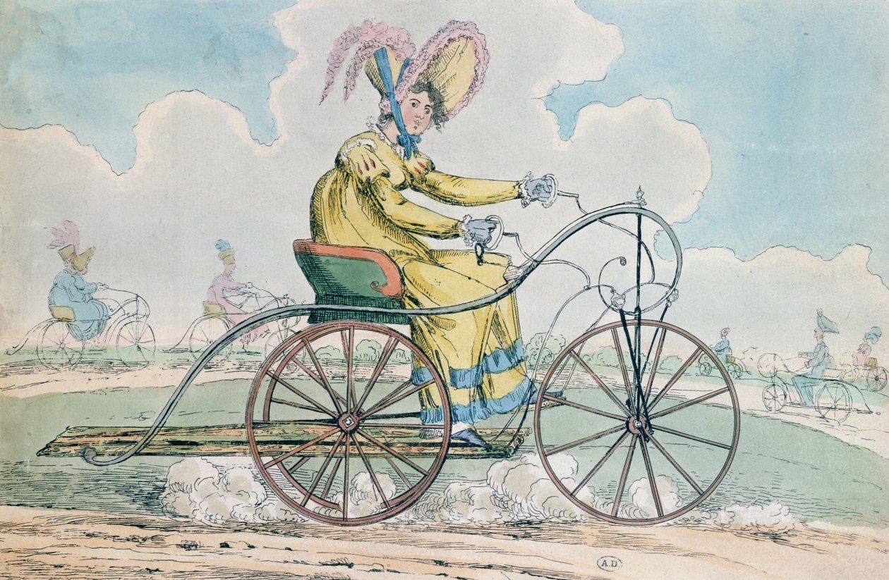 Bicicletta a tre ruote, il passatempo delle signore, 1819 da English School