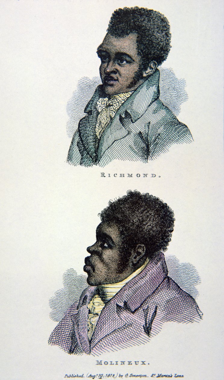 Bill Richmond e Tom Molineaux, stampa pubblicata nel 1812 da English School