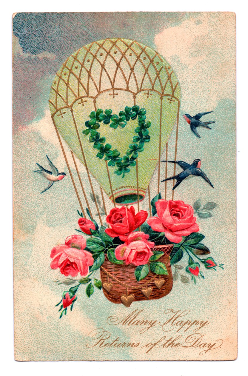Cartolina di compleanno, c.1907 da English School