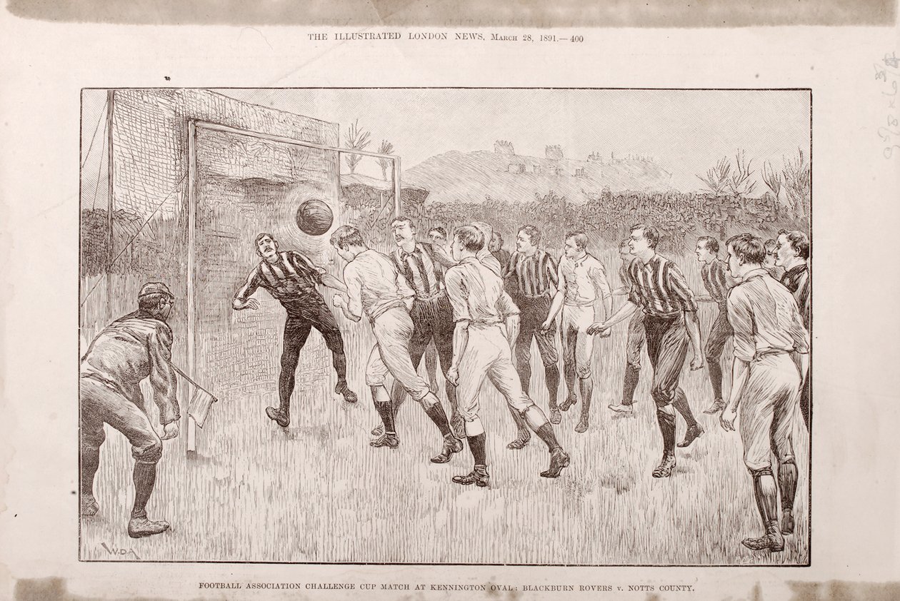 Blackburn Rovers vs. Nottingham County al Kennington Oval, da The Illustrated Sporting and Dramatic News, 23 marzo 1891 da English School