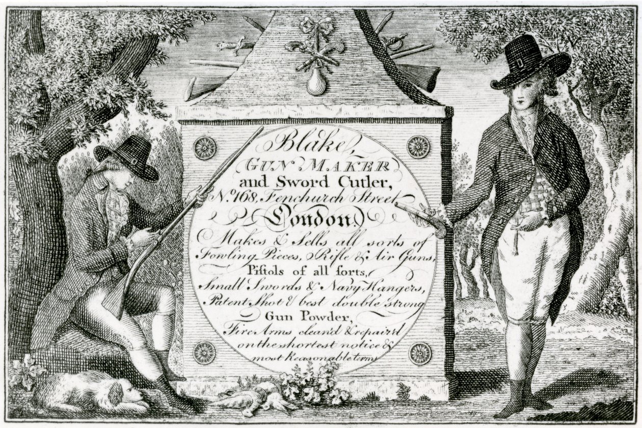 Blake, Fabbricante di Armi e Spade, etichetta della cassa delle armi da English School