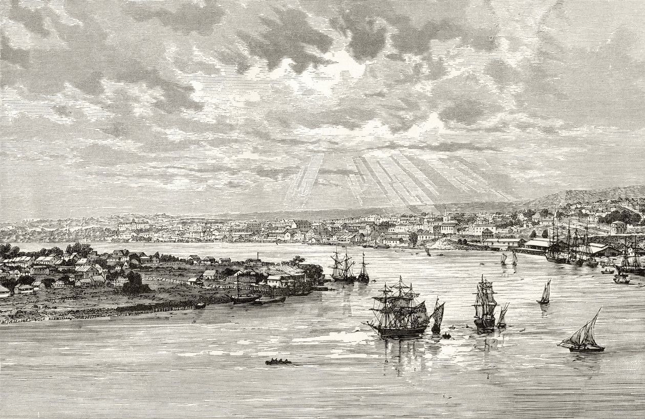 Porto di Brisbane, Australia, c.1880, da 